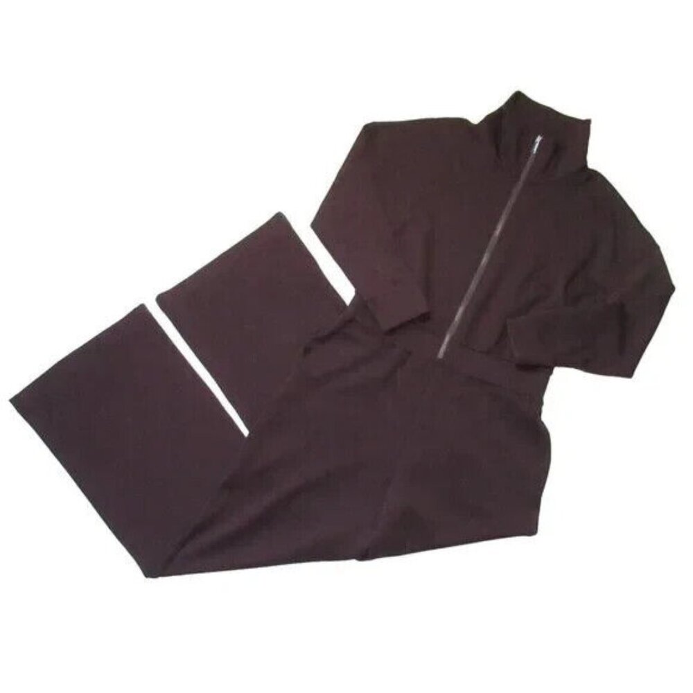 NWT Spanx 20638R AirEssentials Long Sleeve Wide Leg Jumpsuit in Truffle Brown S